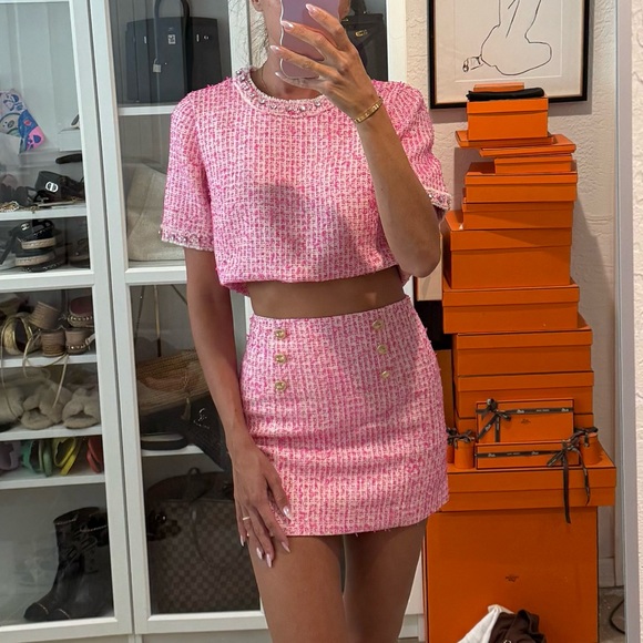 Lilly Pulitzer Dresses & Skirts - LILLY PULITZER Pink Tweed Set XS